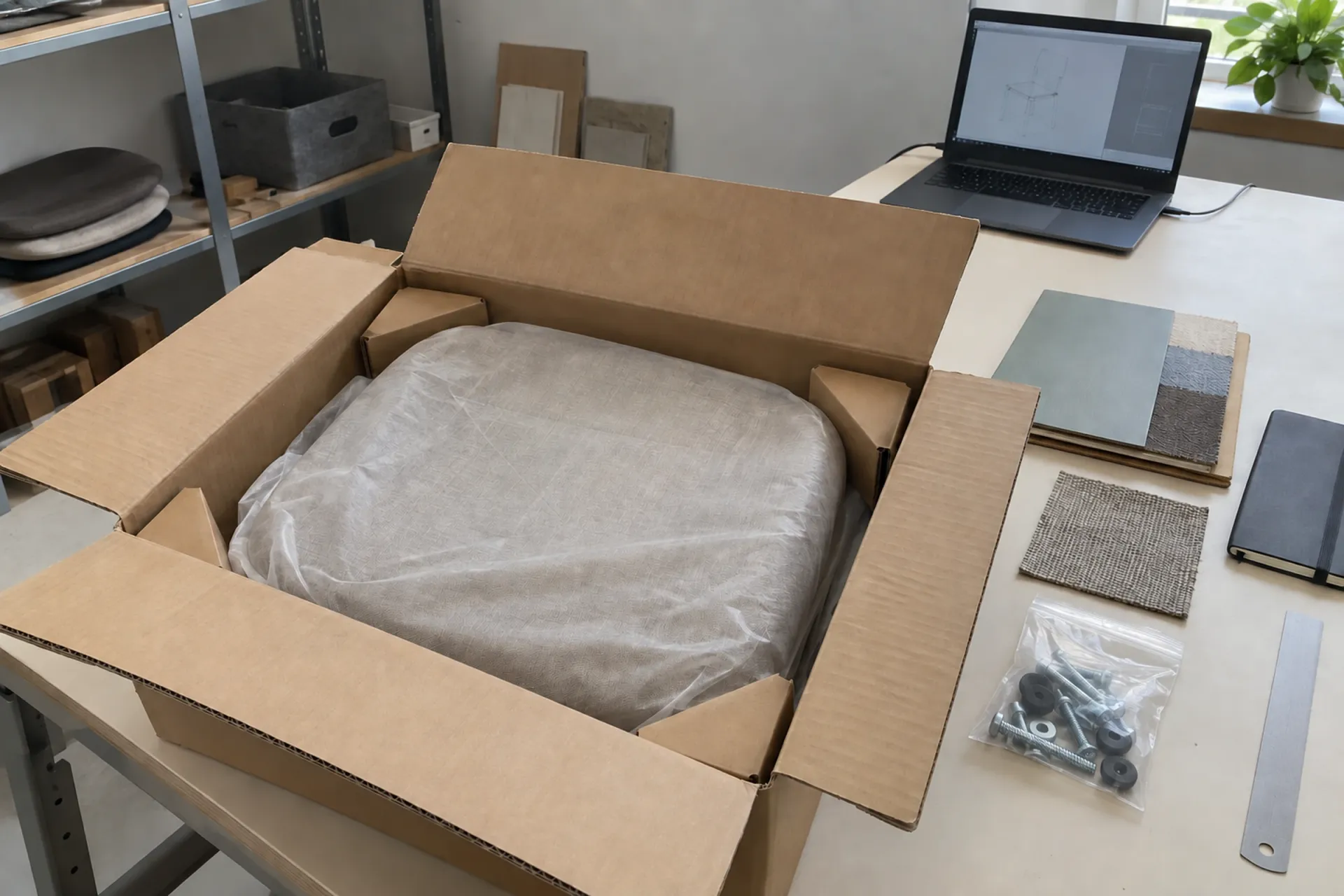 Cartons checked and staged for dispatch in a warehouse