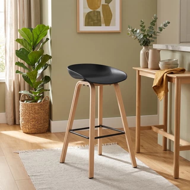 Black Plastic Seat Counter Stool