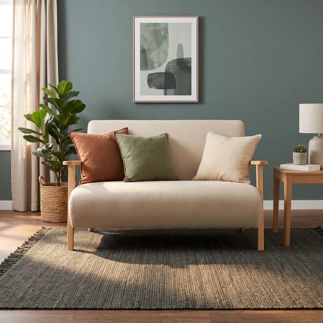 Mid-Century Fabric Loveseat Fabric Sofa