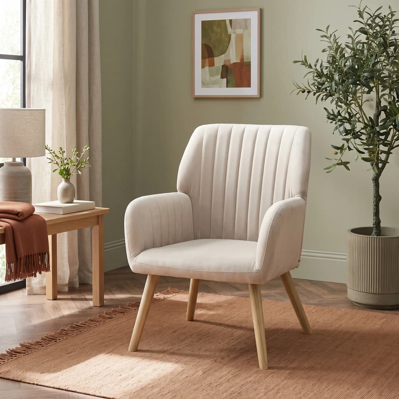 Modern Channel Tufted Accent Chair — view 1 of 6