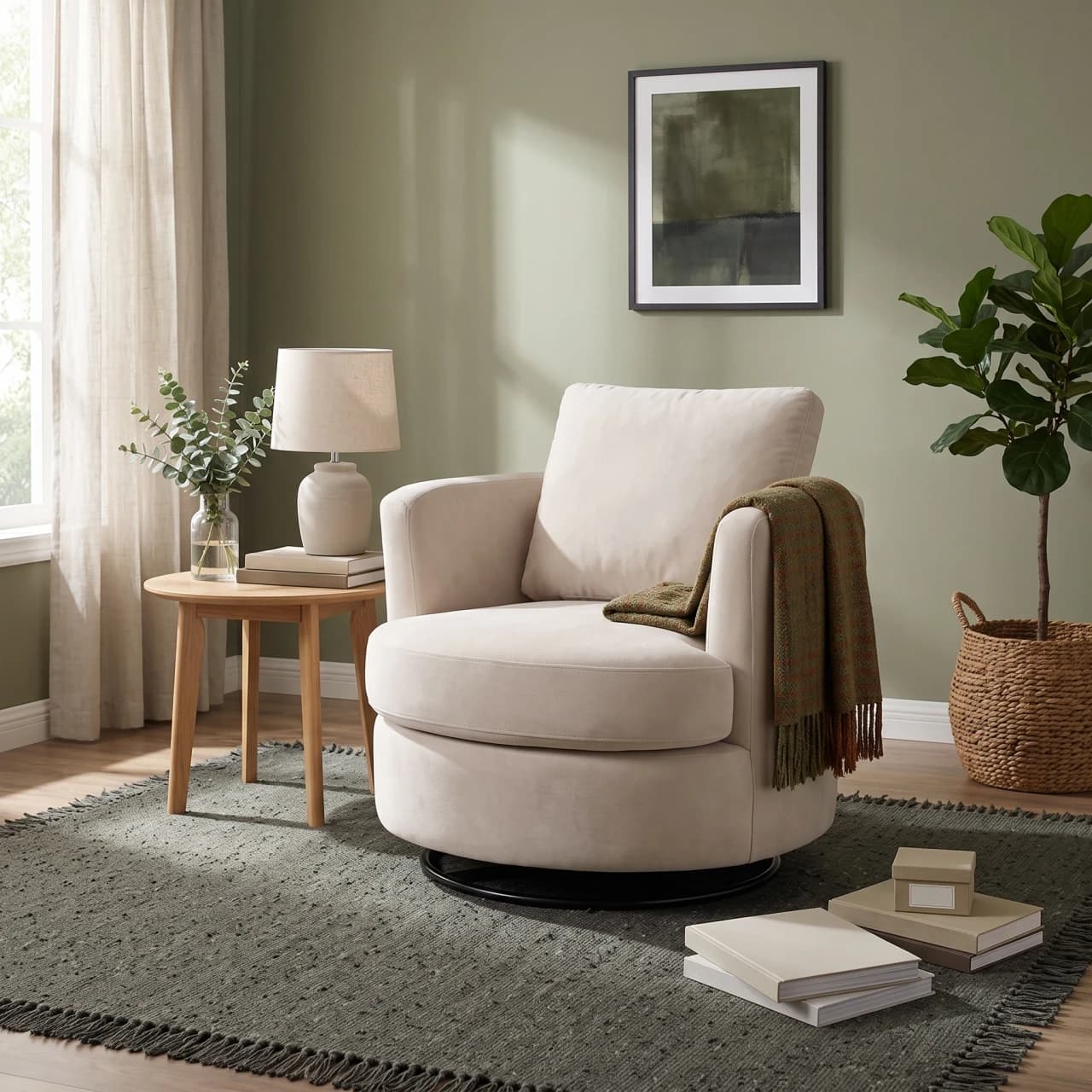 Upholstered Swivel Accent Chair — view 1 of 6