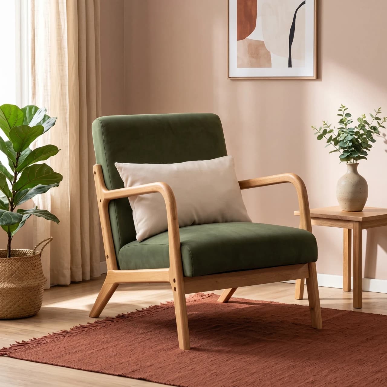 Classic Rubber wood armchair — view 1 of 7