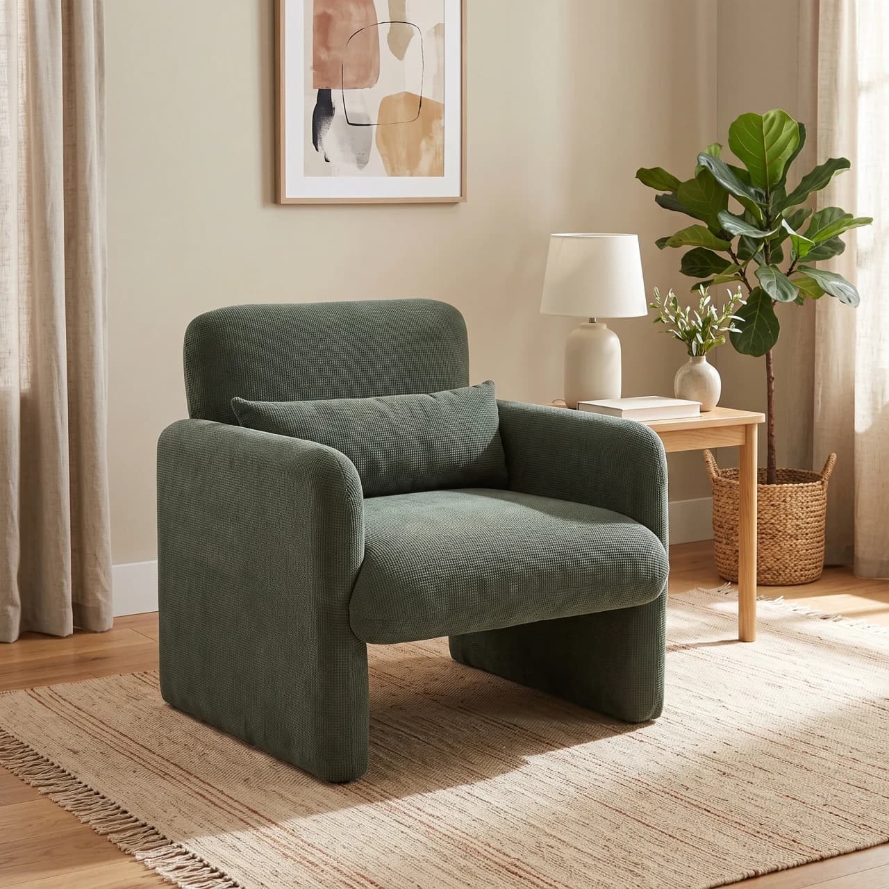 Panel-Sided Upholstered Armchair — view 1 of 4