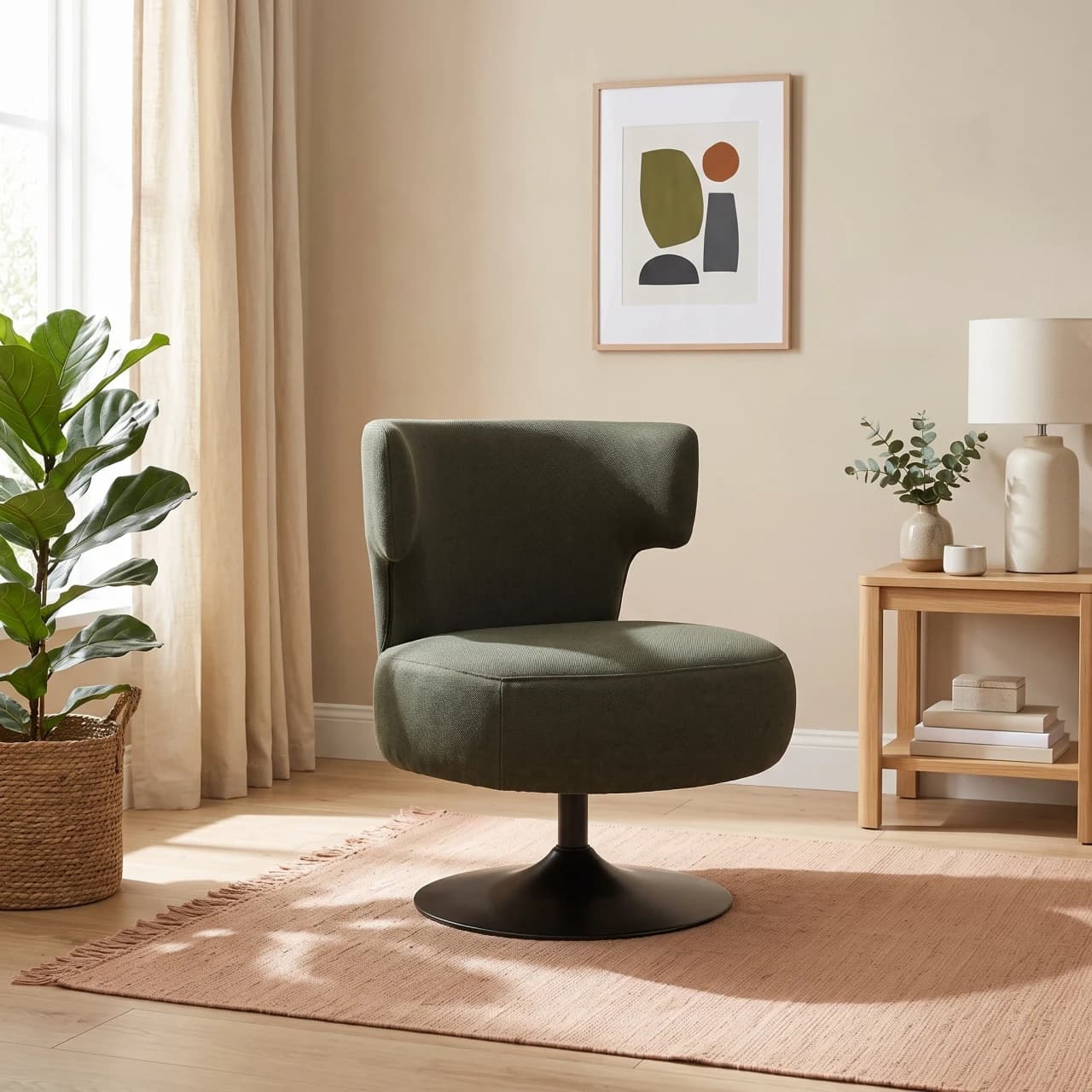 Contemporary Swivel Armchair — view 1 of 6