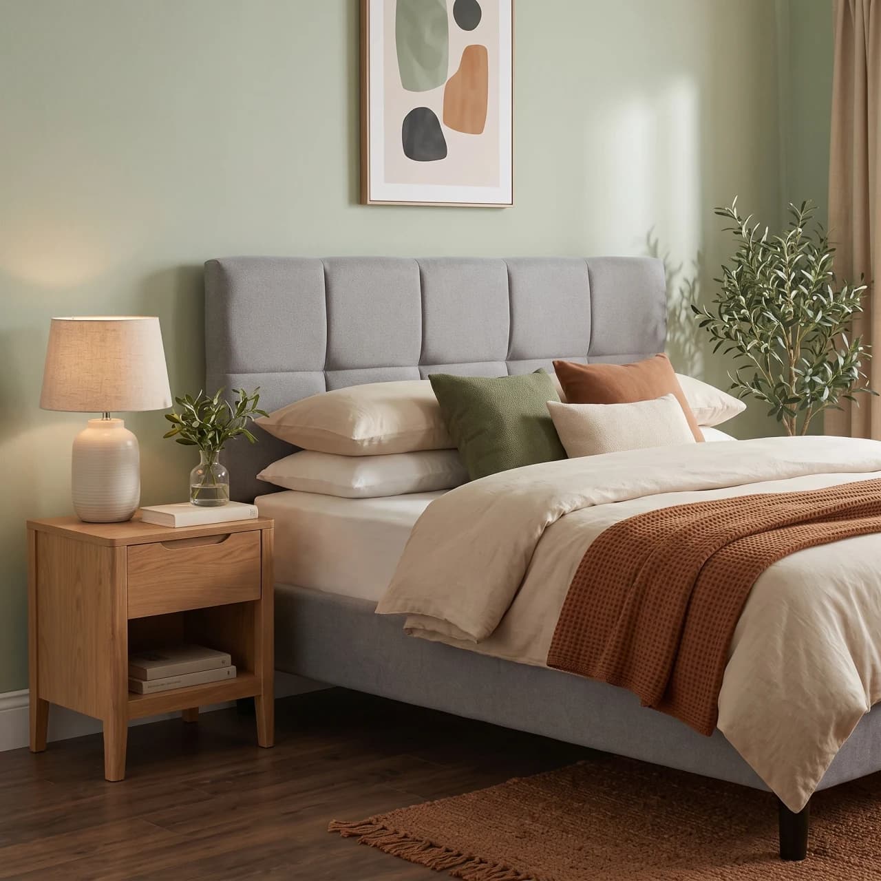 Modern Upholstered Panel Bed Normal Base Bed — view 1 of 4