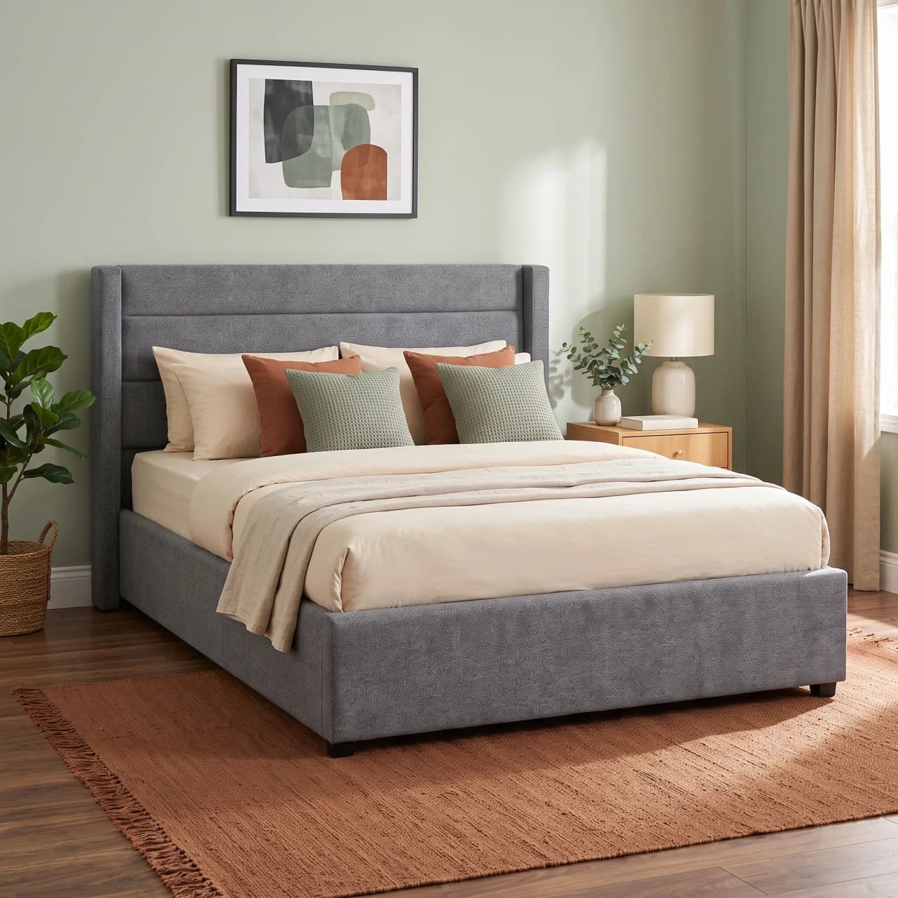 Panel Headboard Gas-Lift Bed (1530×2030) — view 1 of 7