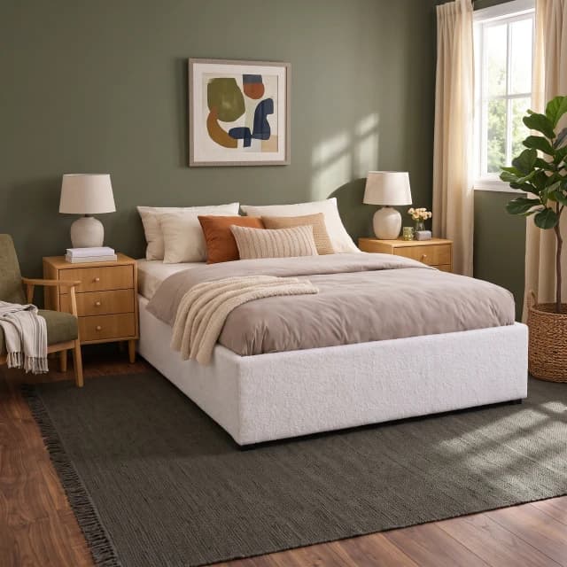 Upholstered Storage Gas Lifting Bedframe