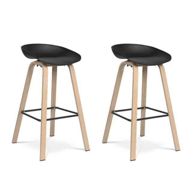 Black Plastic Seat Counter Stool — Dining Room