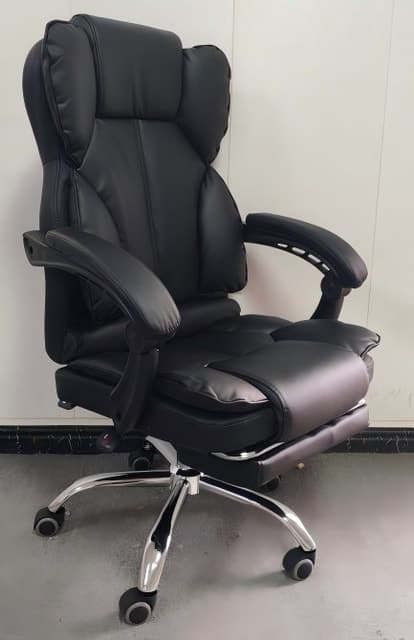 Padded PU Executive Office Chair with Gas Spring Lift — Home Office