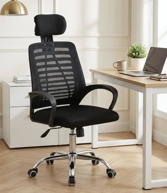 Mesh High-Back Ergonomic Office Chair Black — Home Office