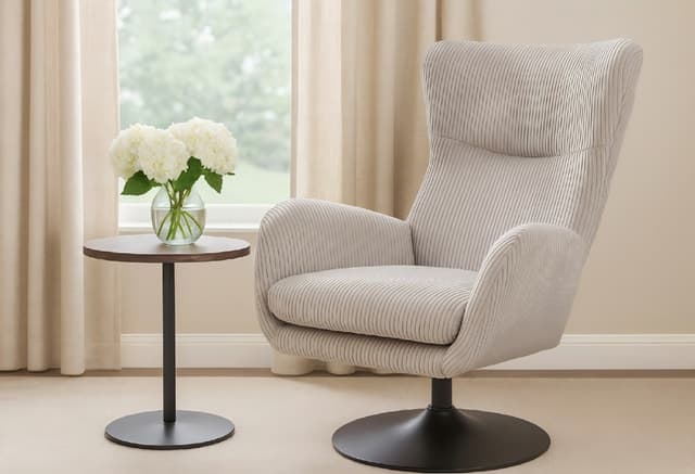 Modern Swivel Upholstered Lounge Chair — Living Room