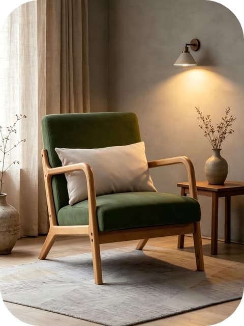 Classic Rubber wood armchair — Living Room