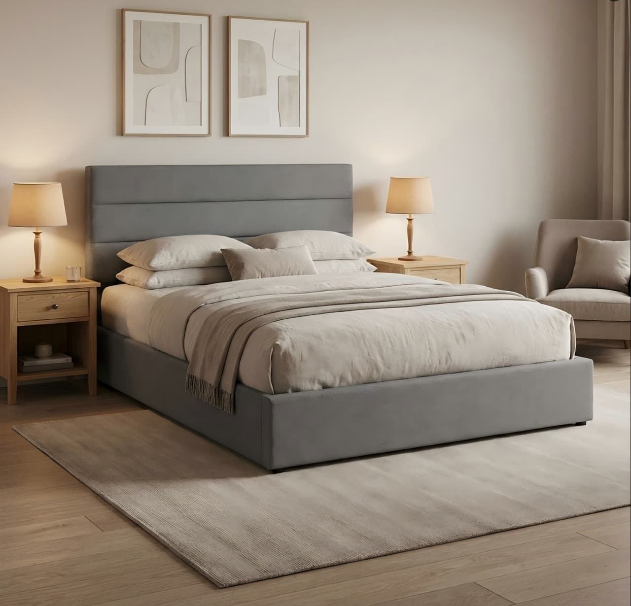 Panel Headboard Gas-Lift Bed, Tall Headboard — view 1 of 3