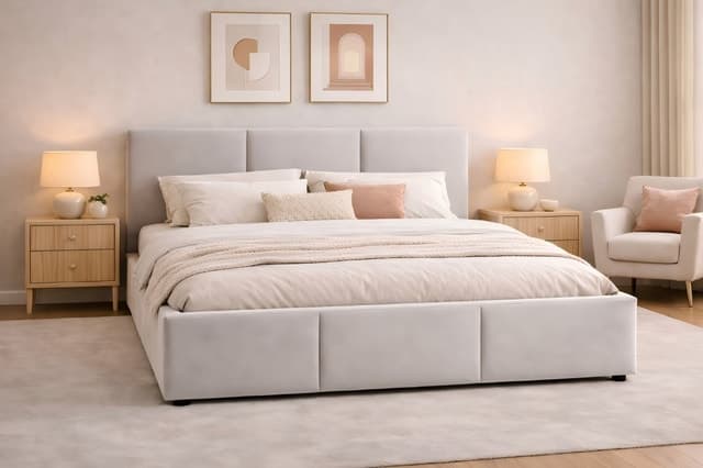 Panel Tufted Upholstered Bed Gas Lifting Bed