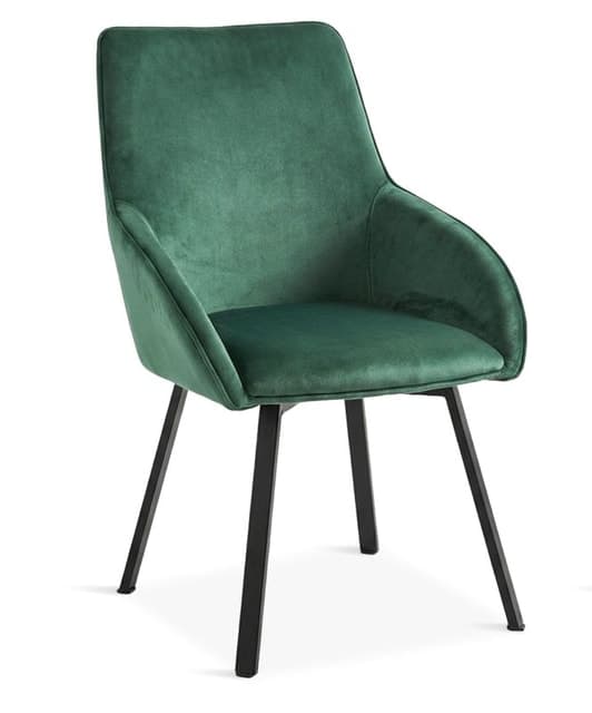 Velvet Upholstered Swivel Dining Chair Emerald