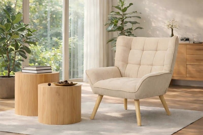 Modern Tufted Velvet Armchair