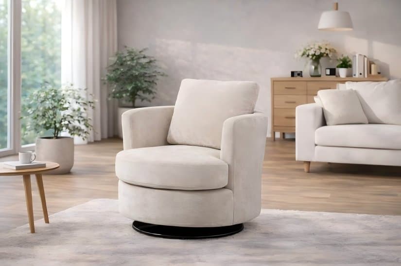 Upholstered Swivel Accent Chair