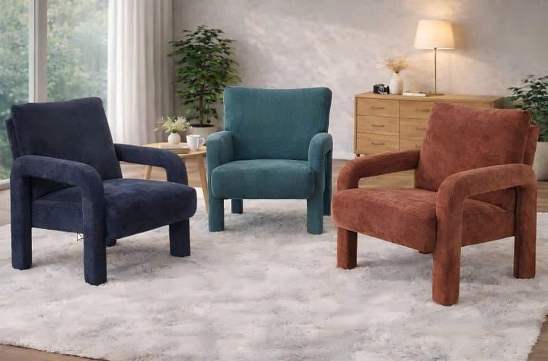Contemporary Upholstered Accent Armchair — Living Room