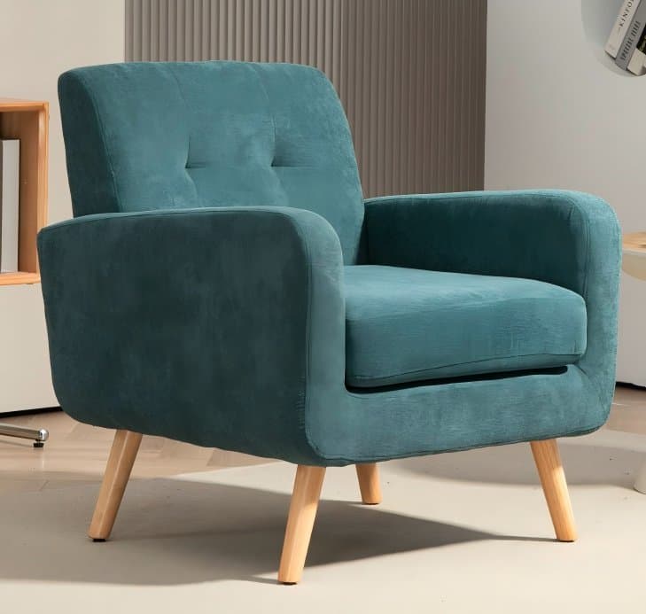 Modern Tufted Velvet Armchair — Living Room