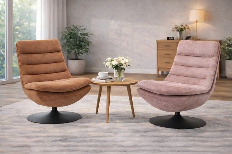 Modern Upholstered Swivel Armchair — Living Room