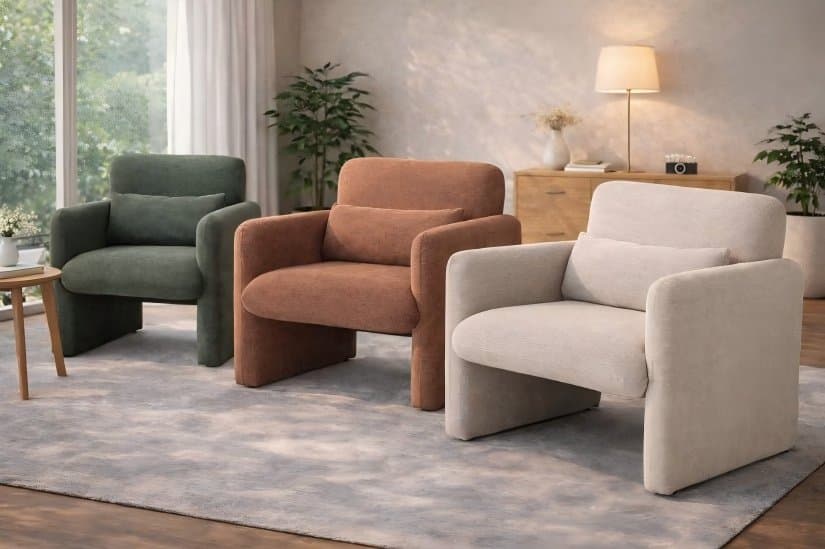 Modern Upholstered Armchair Fabric Or Leather Armchair