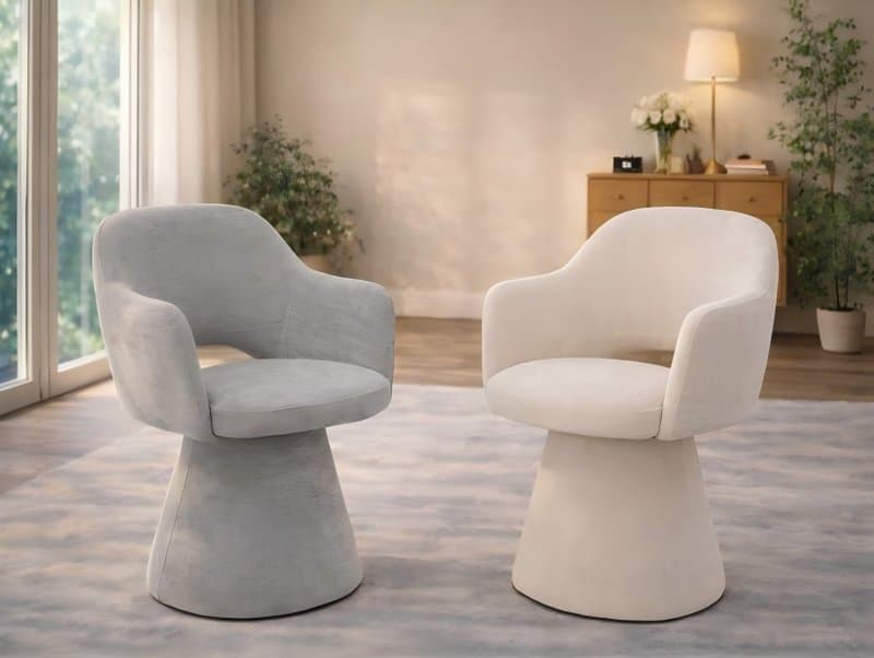 Modern Upholstered Swivel Armchair — Living Room