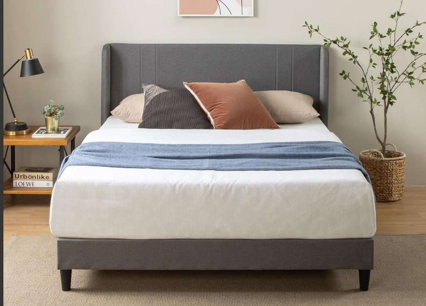 Upholstered Wingback Panel Bed Gas Lifting Bed