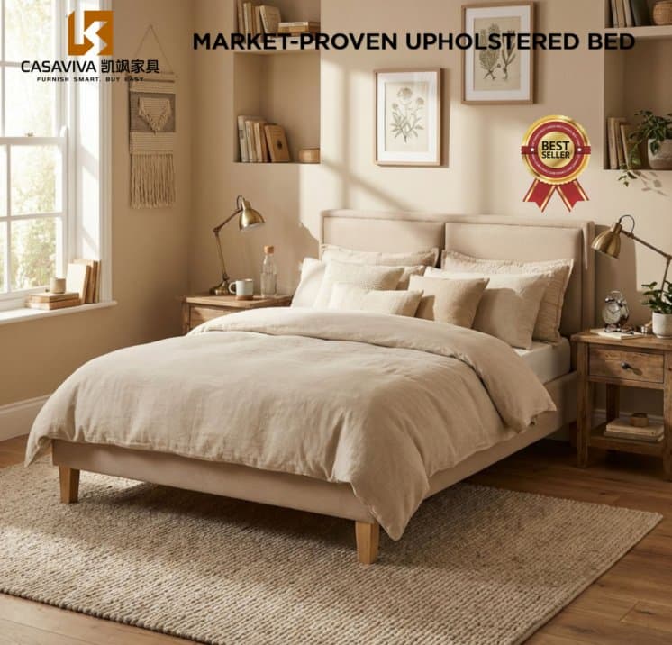 Modern Upholstered Platform Bed Gas Lifting Bed — Bedroom